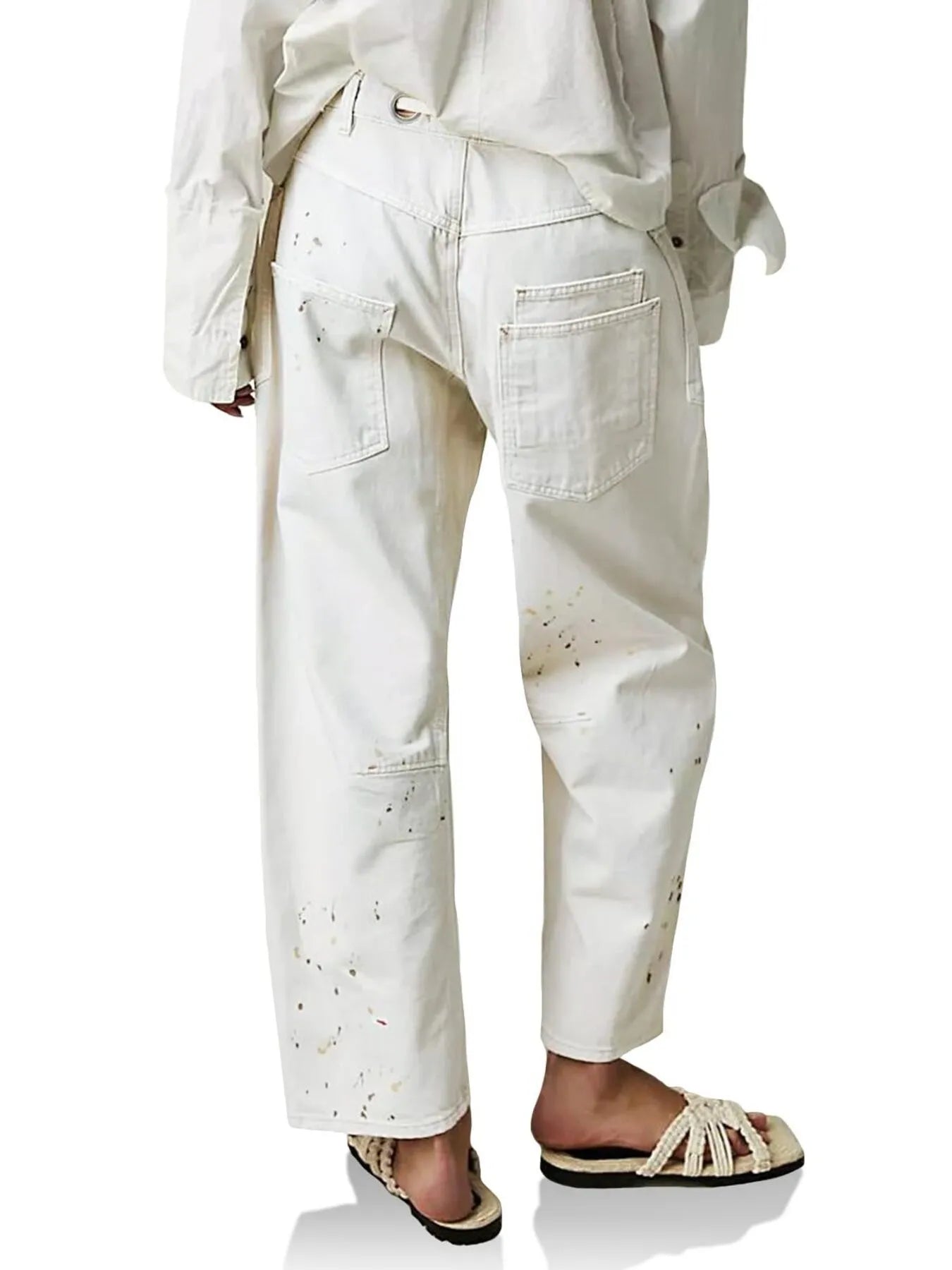 Washed Wide Leg Jeans - cas7m