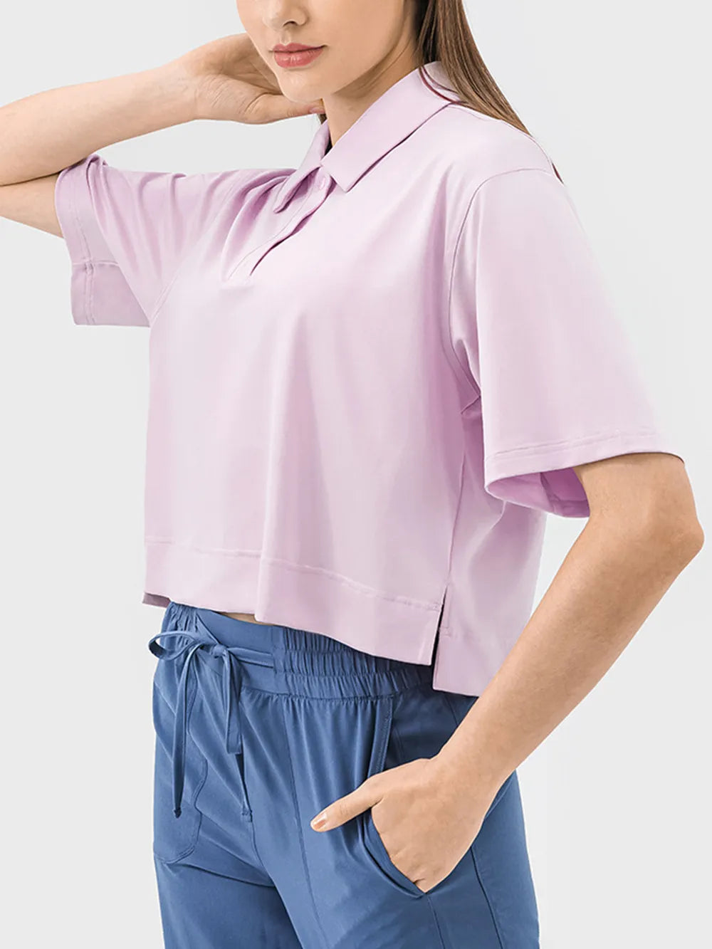 Millennia Half Button Short Sleeve Active T-Shirt - cas7m