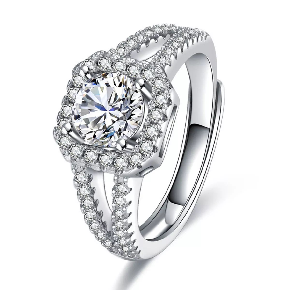 1 Carat Moissanite 925 Sterling Silver Ring - cas7m