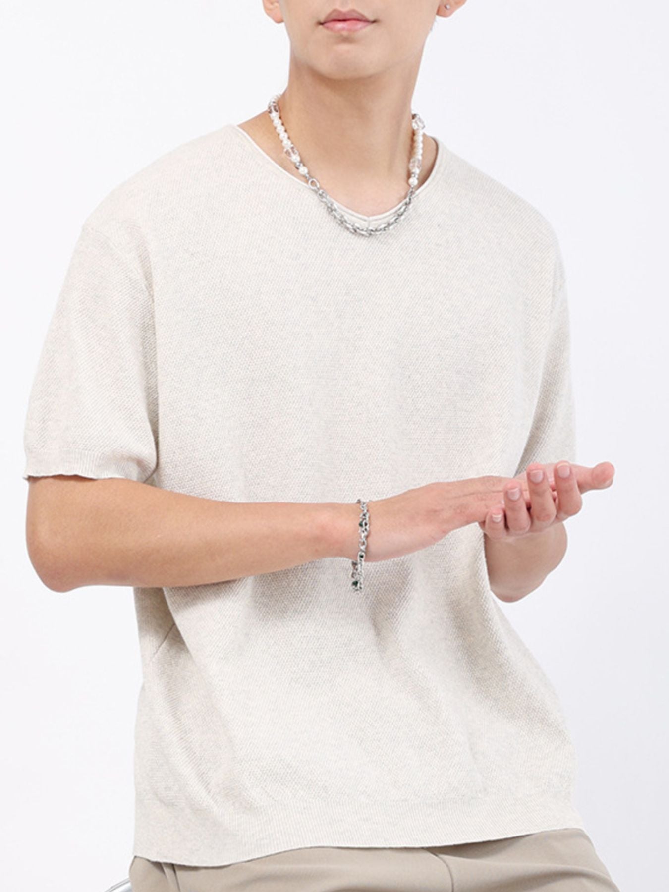 Men's Plus Size Casual Knit Short Sleeve T-Shirt - cas7m