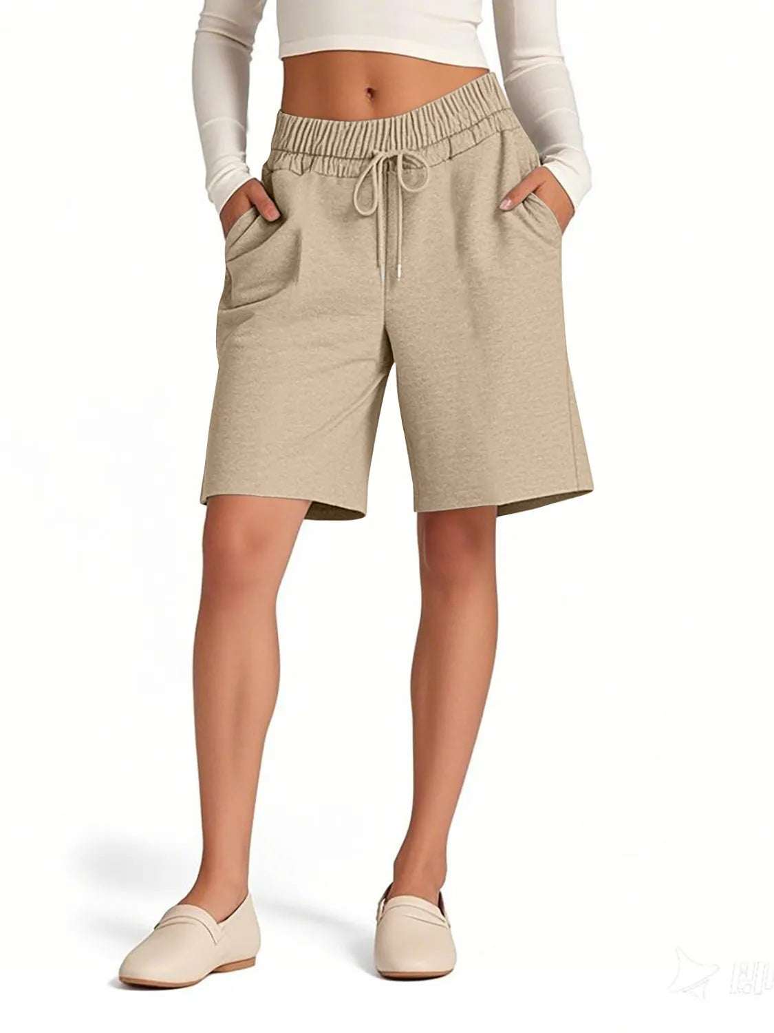 Drawstring Shorts with Pockets - cas7m