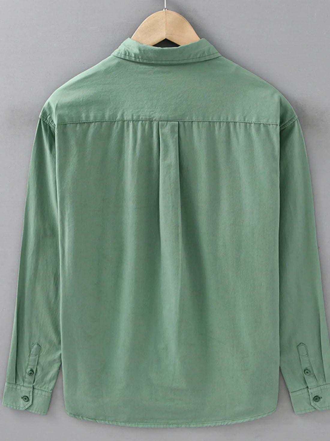 Men's Plus Size Button Up Long Sleeve Shirt - cas7m
