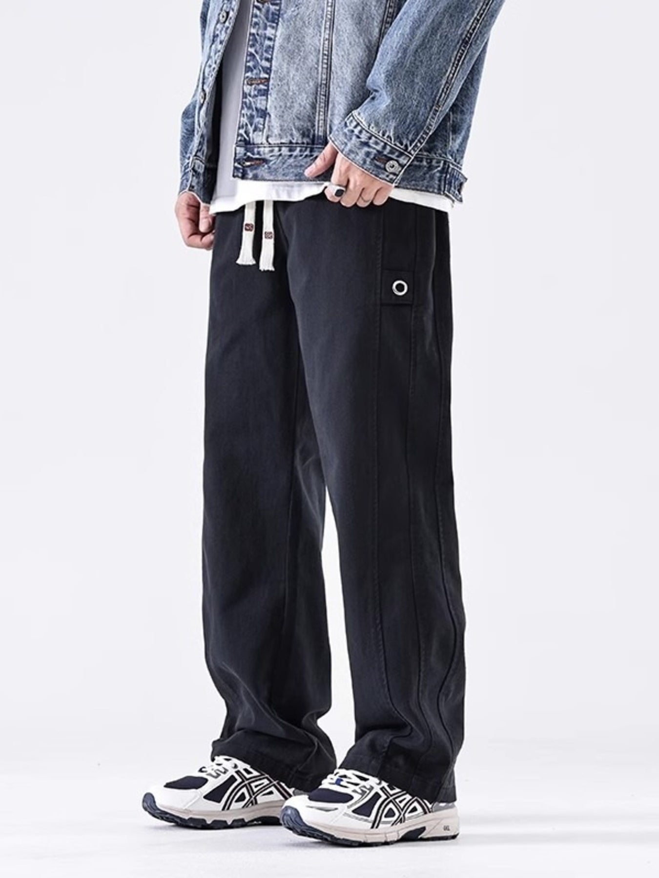 Men's Plus Size Loose Fit Drawstring Casual Pants - cas7m