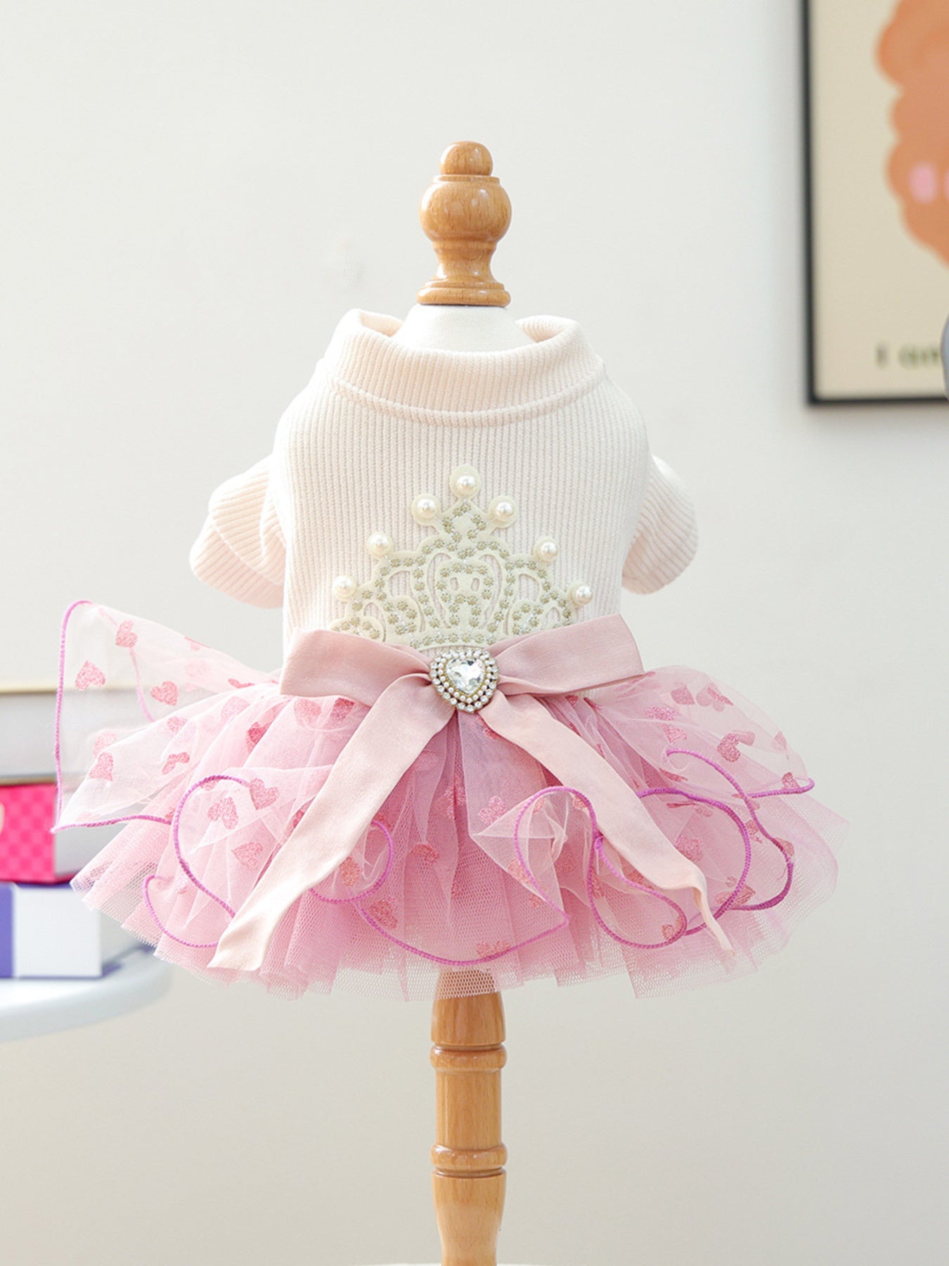 Pearl-Embellished Pet Dress - cas7m