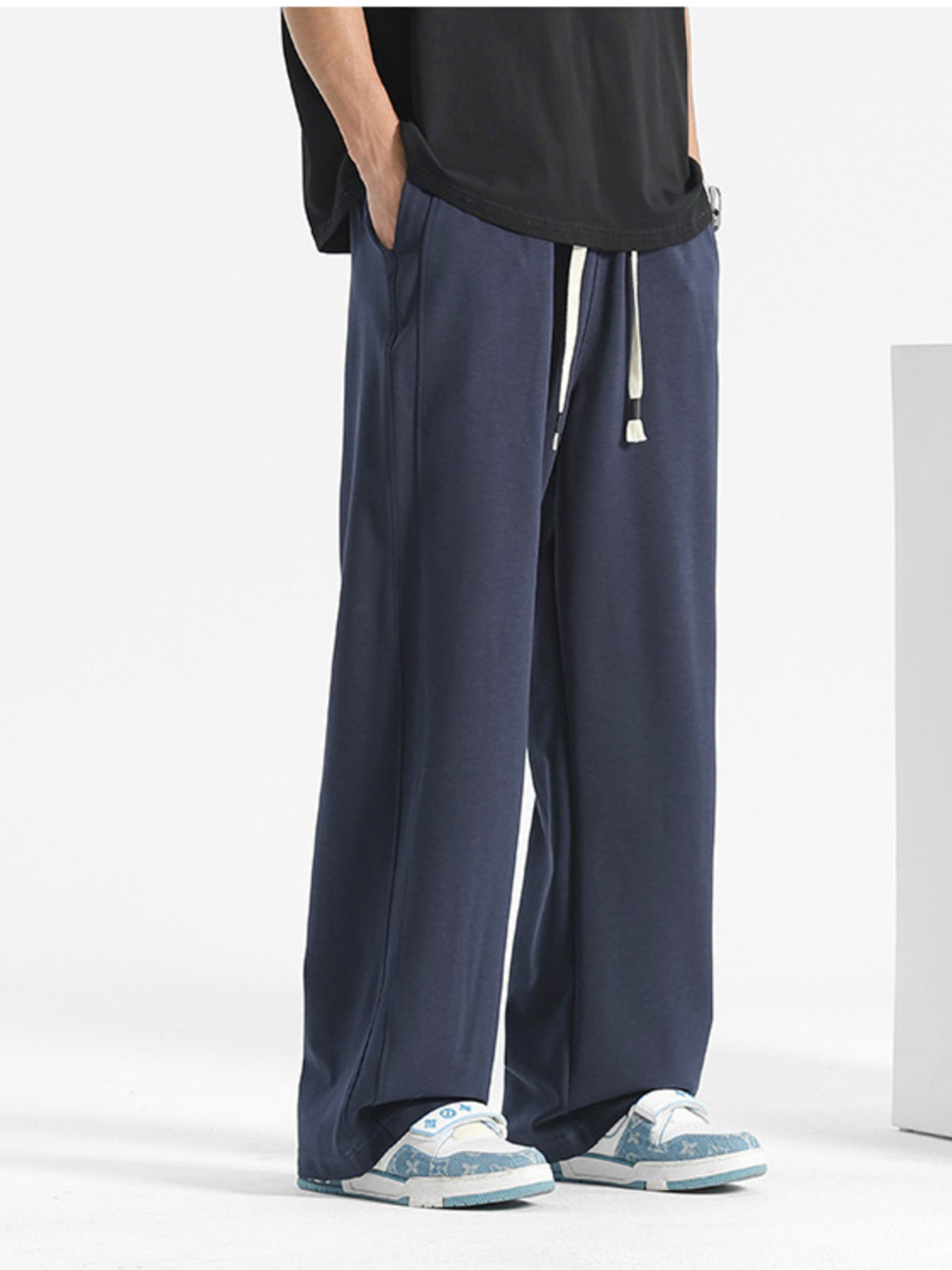 Men's Plus Size Casual Loose-Fit Drawstring Pants - cas7m