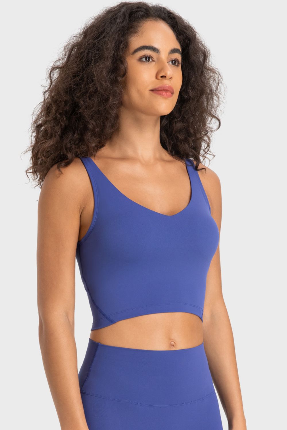 Millennia Deep V-Neck Crop Sports Bra - cas7m