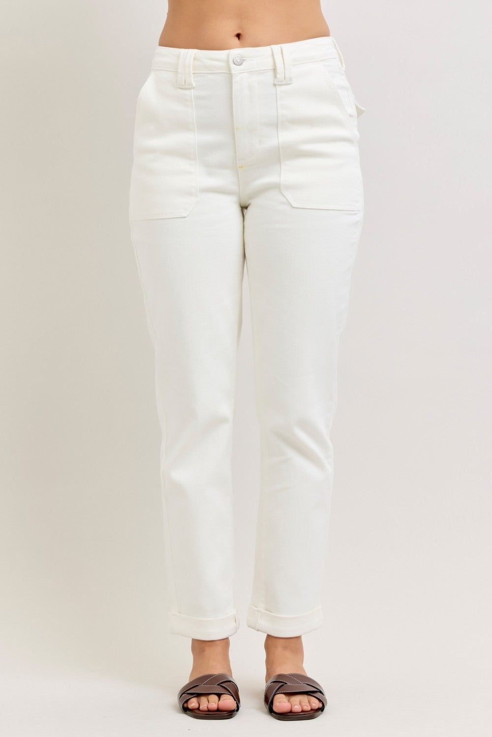 Judy Blue High-Waist Patch Pocket Jeans - Chic & Versatile Denim - cas7m