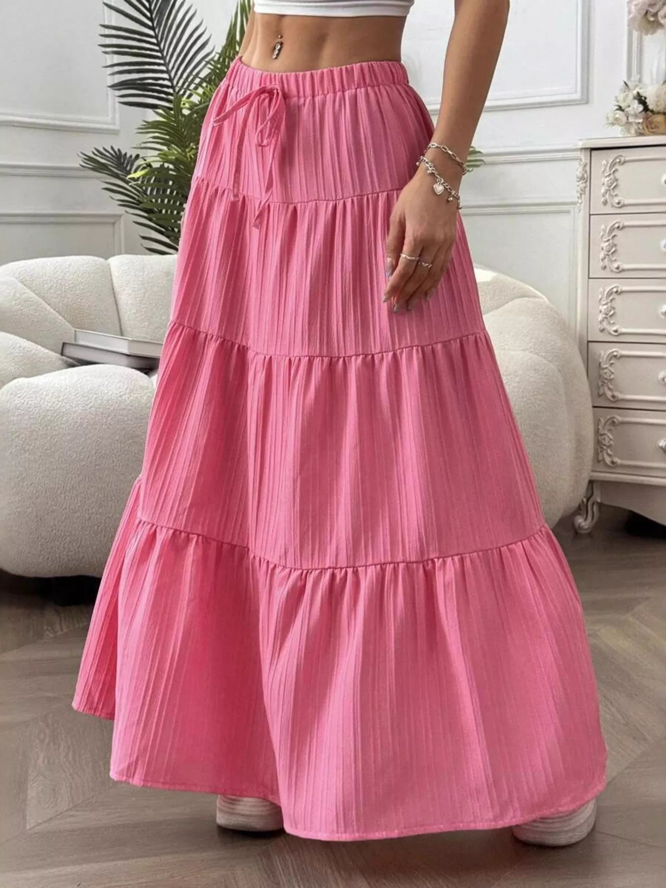 Flowy Tiered Maxi Skirt - cas7m