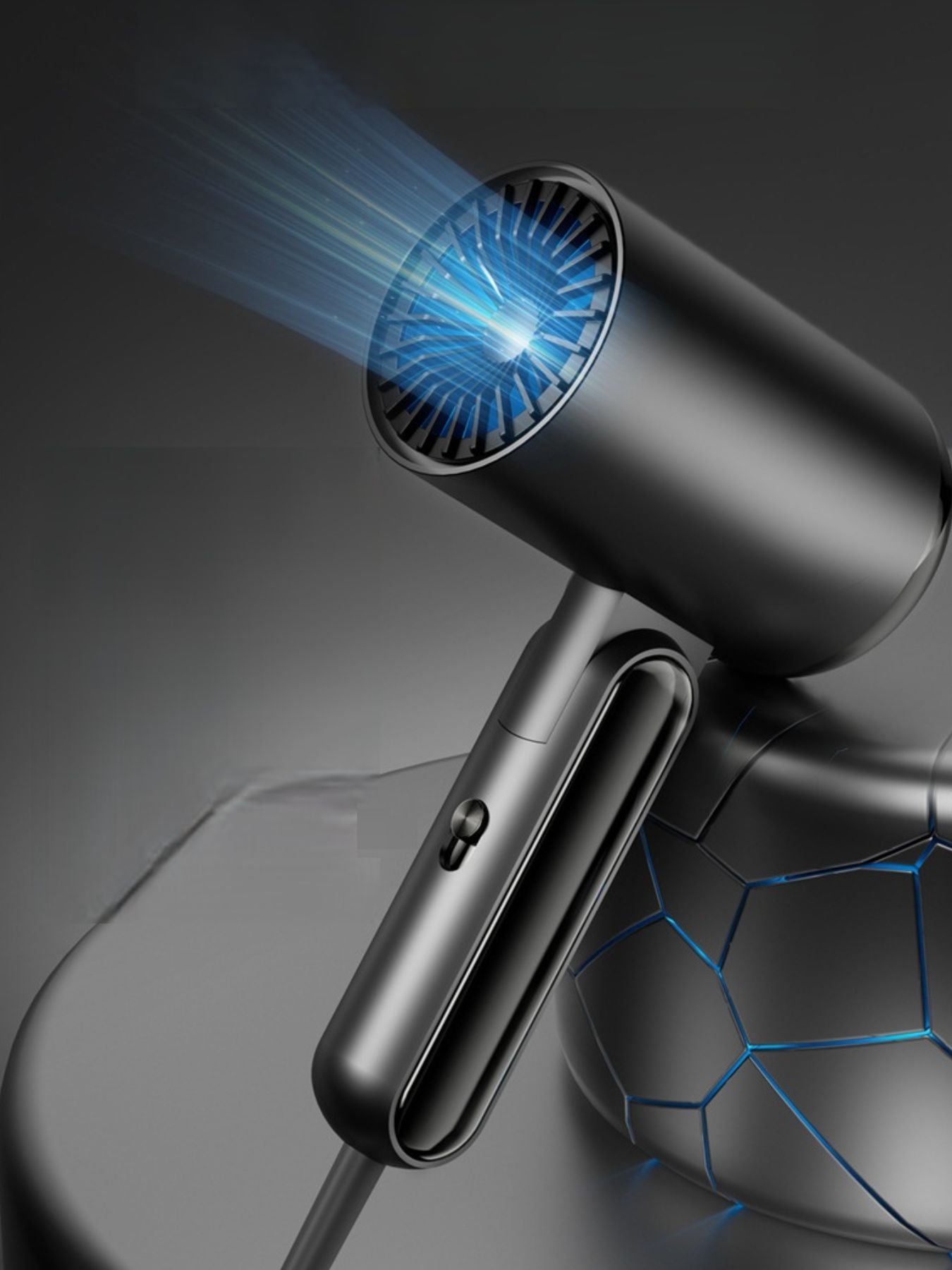 Travel-Ready Negative Ion Hair Dryer for Sleek, Frizz-Free Styling - cas7m