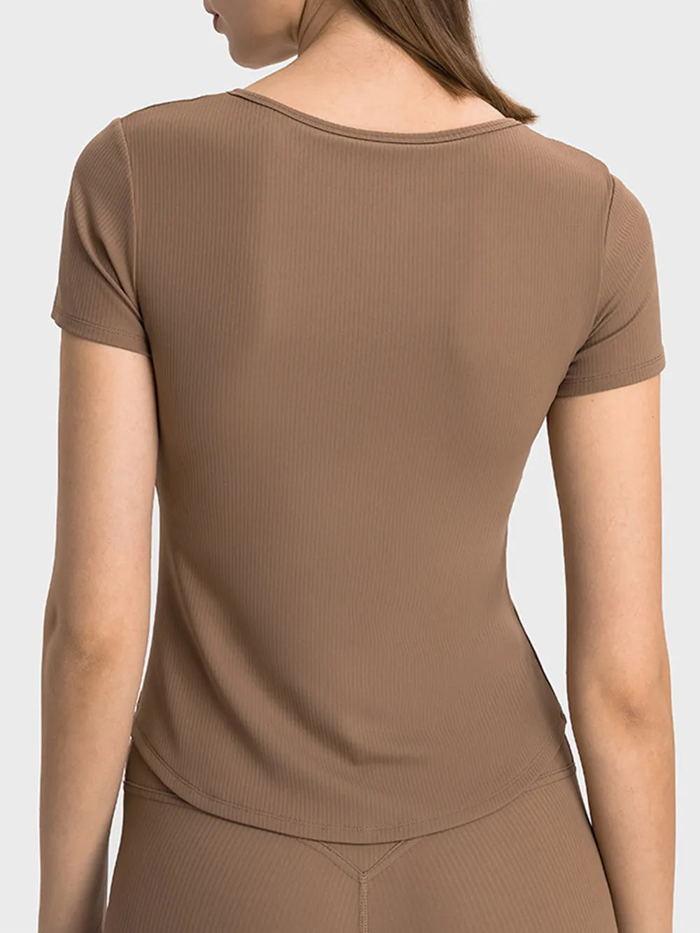 Millennia Notched Short Sleeve Active T-Shirt - cas7m