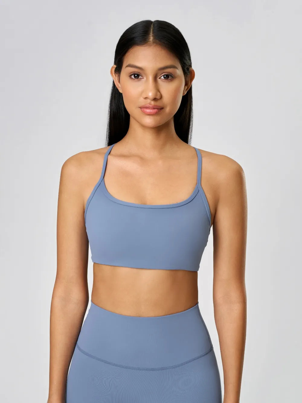 Millennia Crisscross Back Scoop Neck Active Cami with Detachable Chest Pads - cas7m