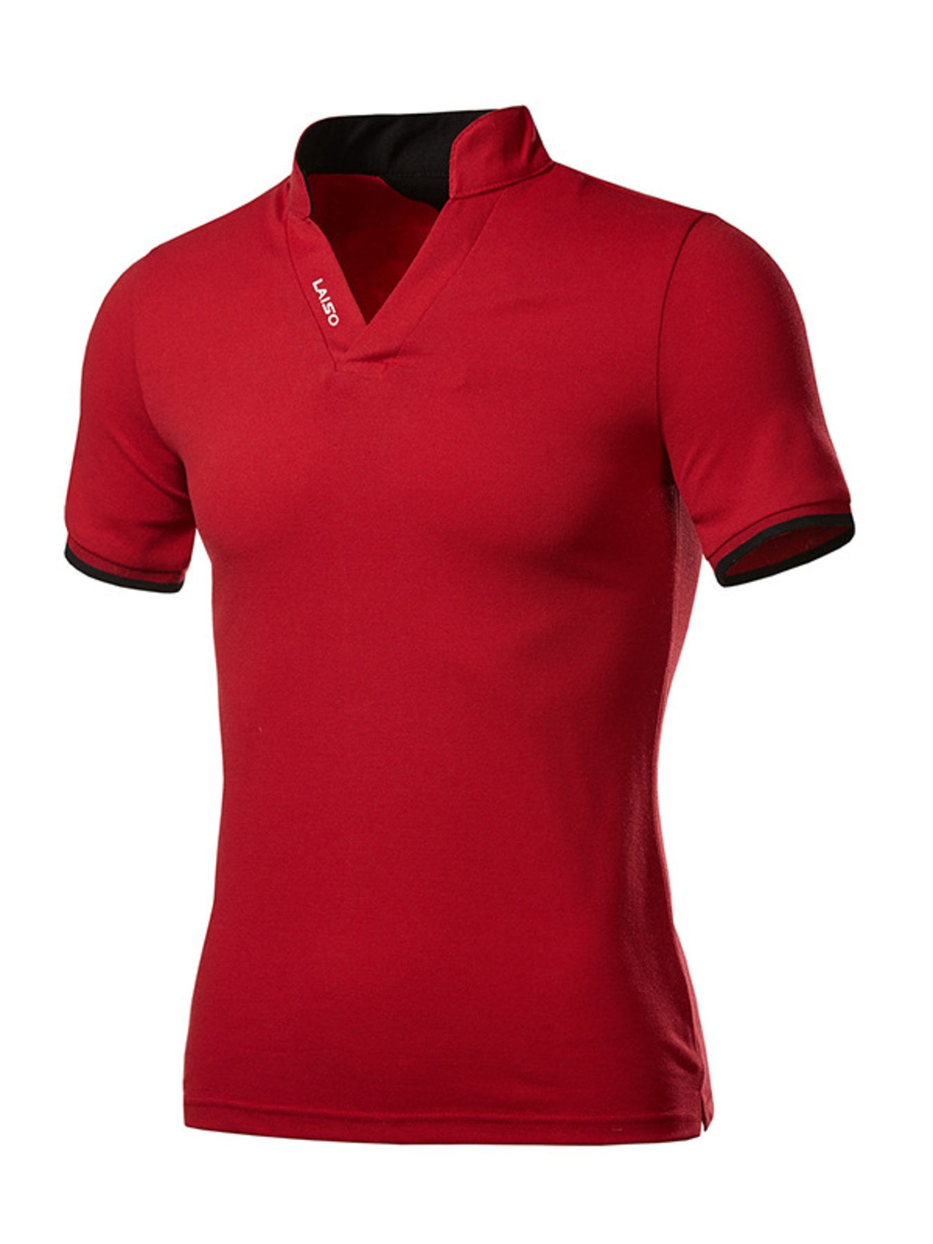 Men's Plus Size Notched Short Sleeve Top - cas7m