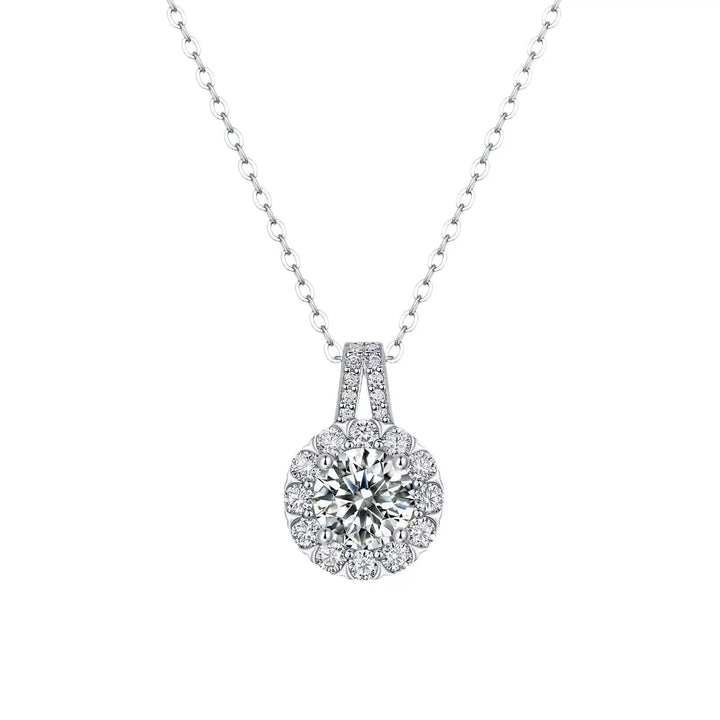 2 Carat Moissanite 925 Sterling Silver Necklace - cas7m