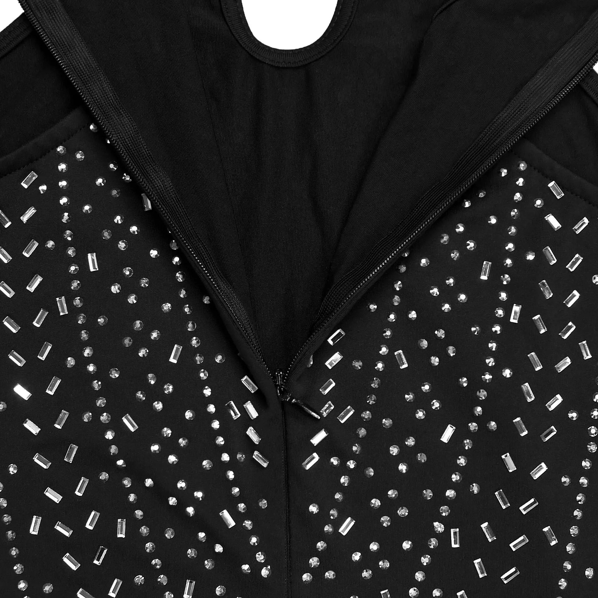 Sparkling Rhinestone Cutout Jumpsuit - cas7m
