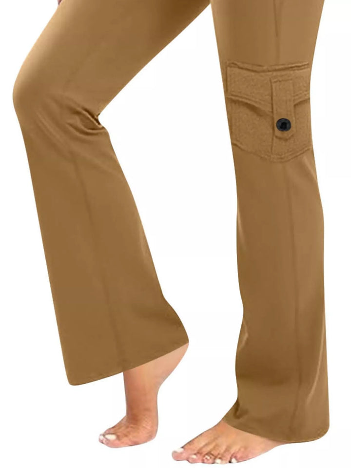 High-Waisted Yoga Pants with Pockets - cas7m