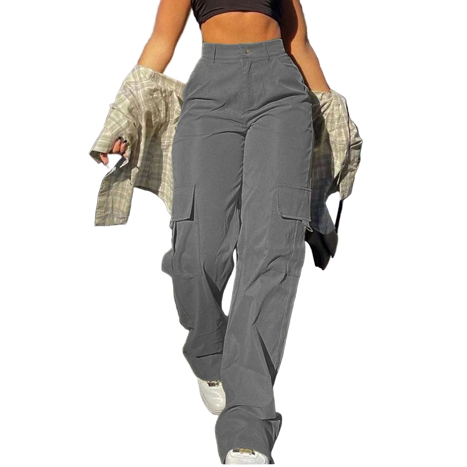 Multi-Pocket Workwear Straight-leg Trousers - cas7m