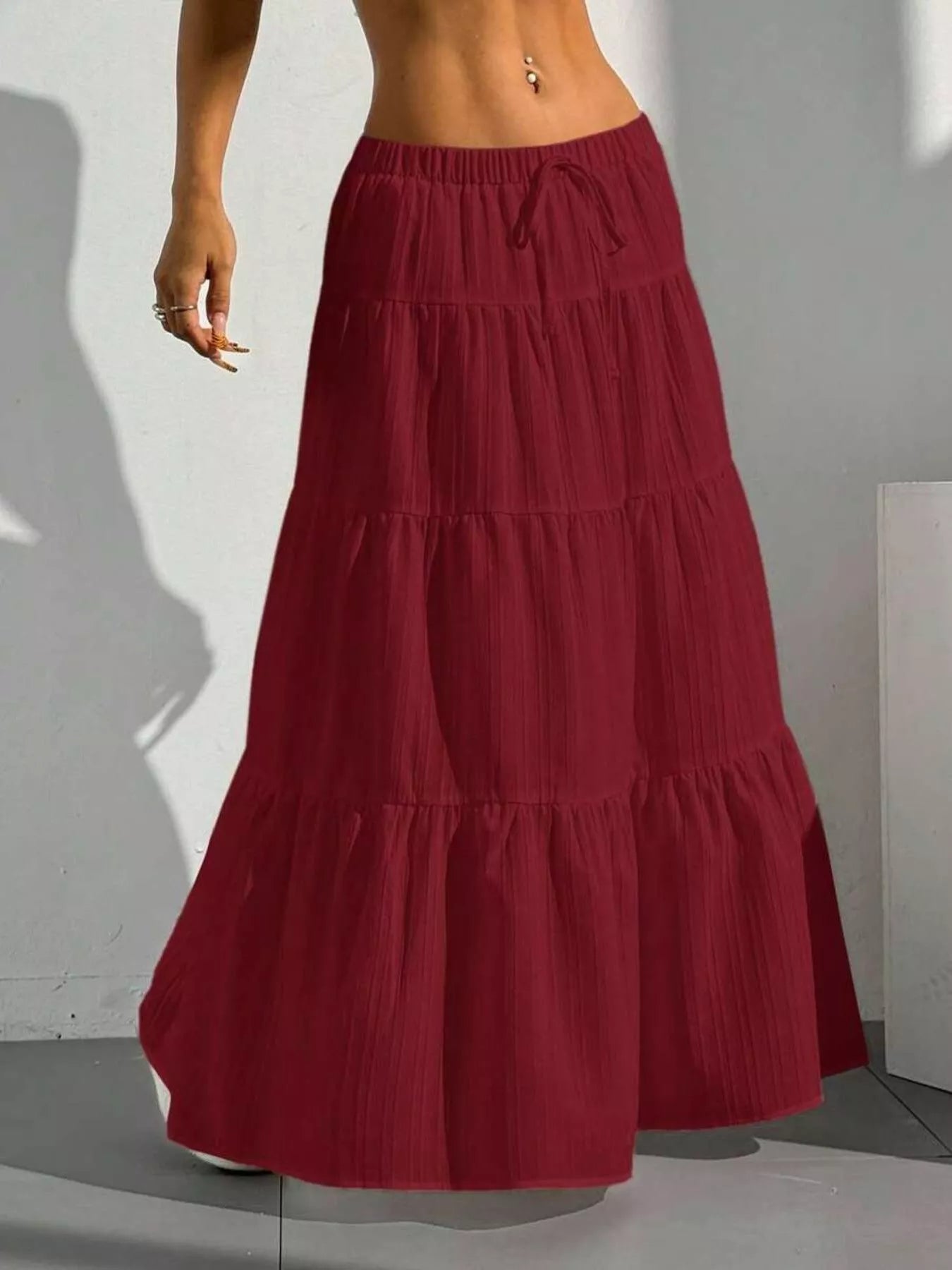 Flowy Tiered Maxi Skirt - cas7m