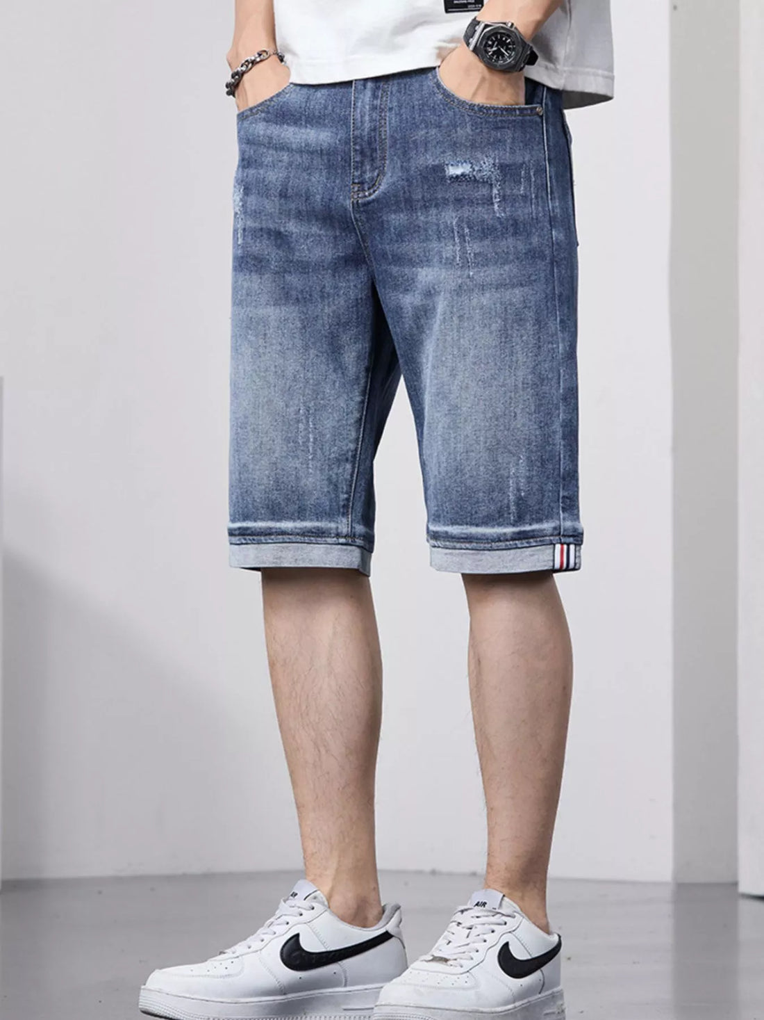 Men's Loose Fit Denim Shorts - cas7m