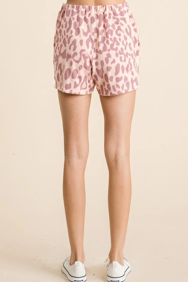BiBi Leopard Shorts with Twill Tape Drawstring - cas7m