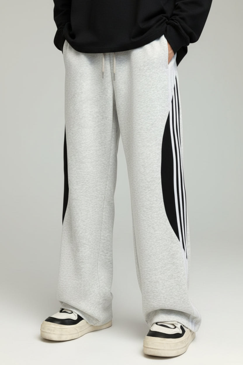 Men's Plus Size Striped Wide Leg Casual Pants - cas7m