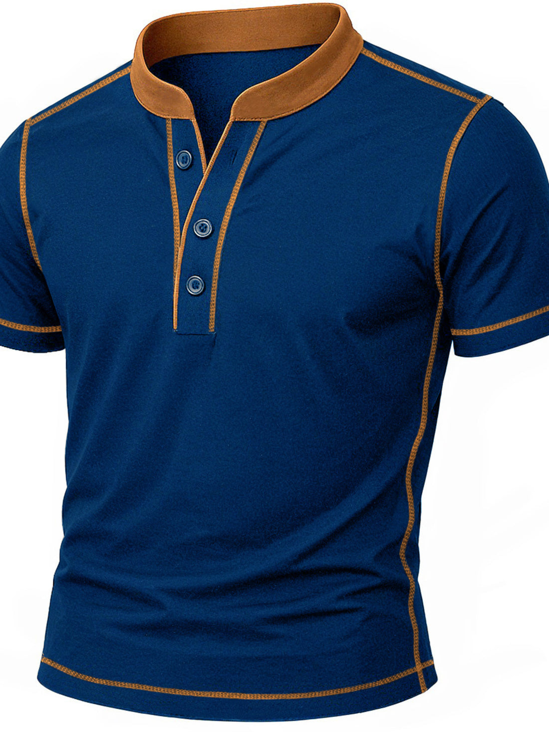 Men's Full Size Casual Button Detail Short Sleeve T-Shirt Plus Size - cas7m