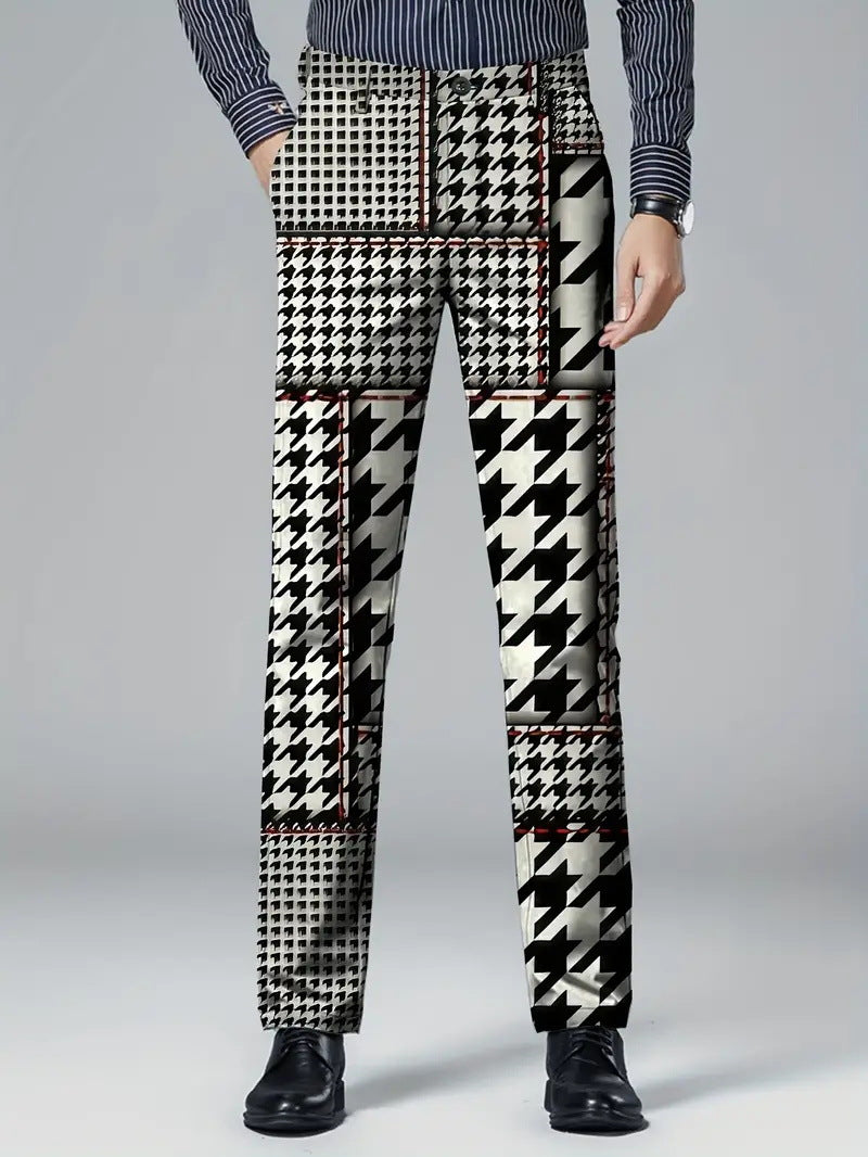 Mens Casual Slim-fit Straight-leg Dress Pants - cas7m