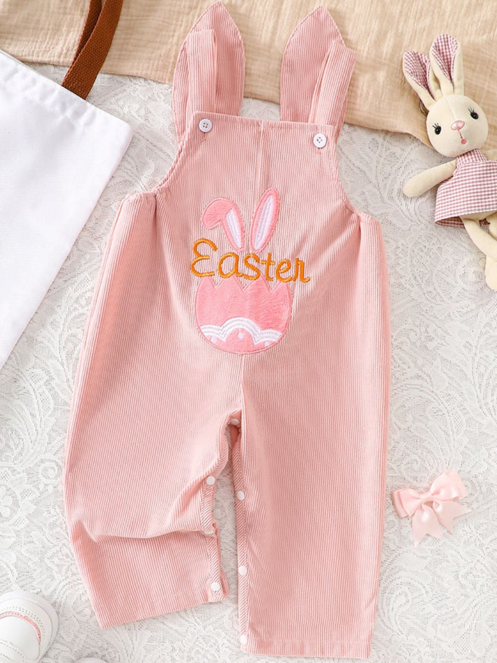 Children's Easter Bunny Embroidered Corduroy Overalls - cas7m