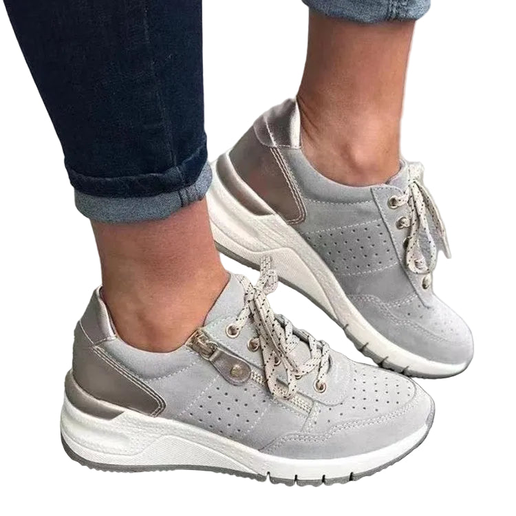 Fashion Lace-up Sneakers Women Cozy Tinck-soled Sports Shoes - cas7m