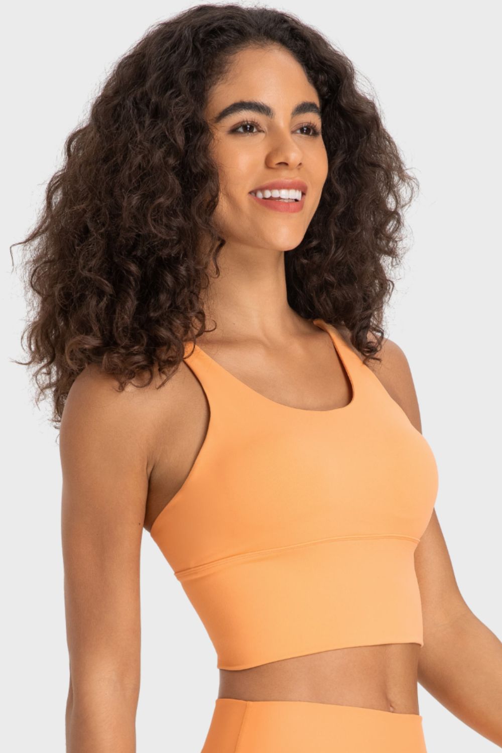 Sporty Yoga Cutout Crisscross Top with Removable Padding - cas7m
