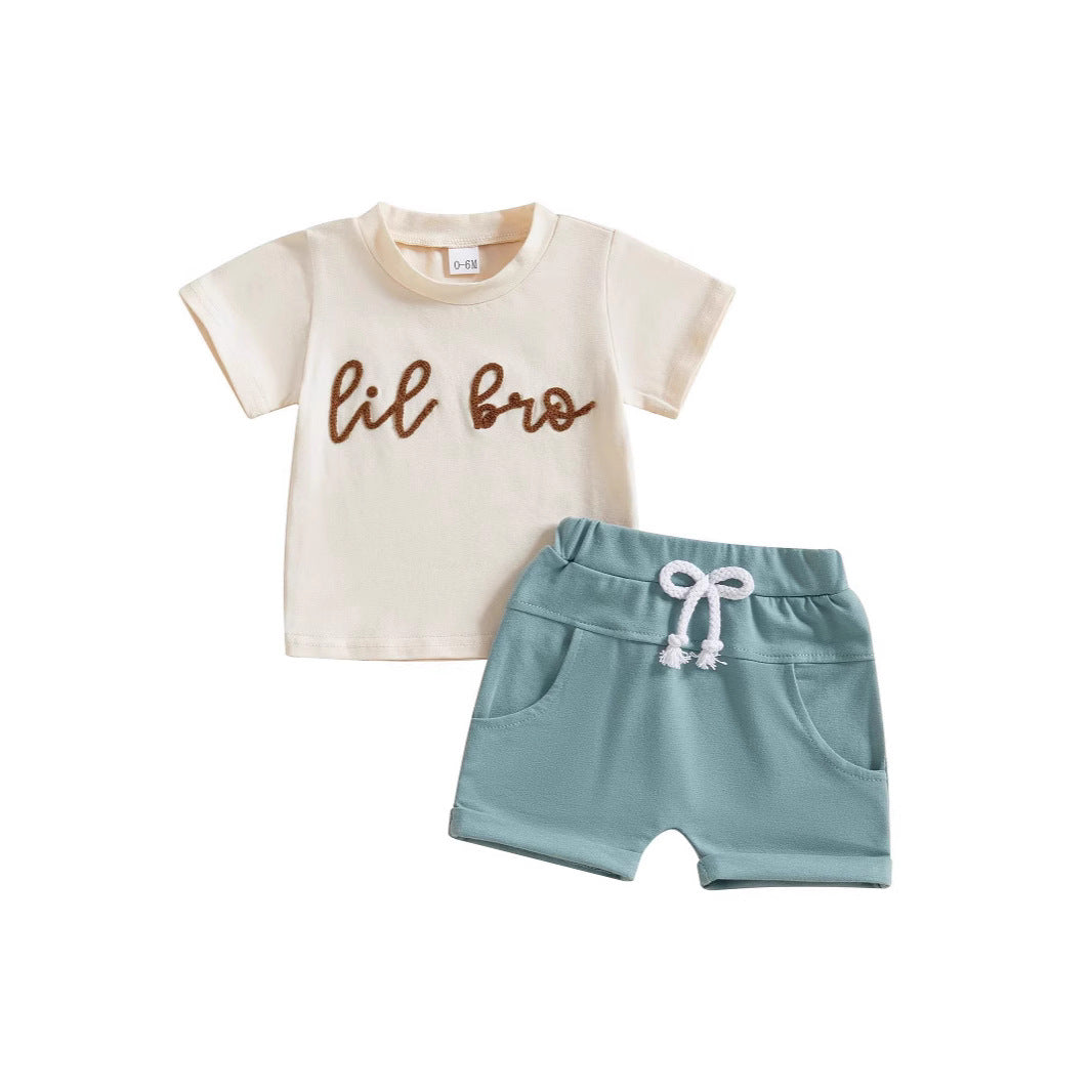 Children's Casual Printed Short Sleeved Shorts Set - cas7m