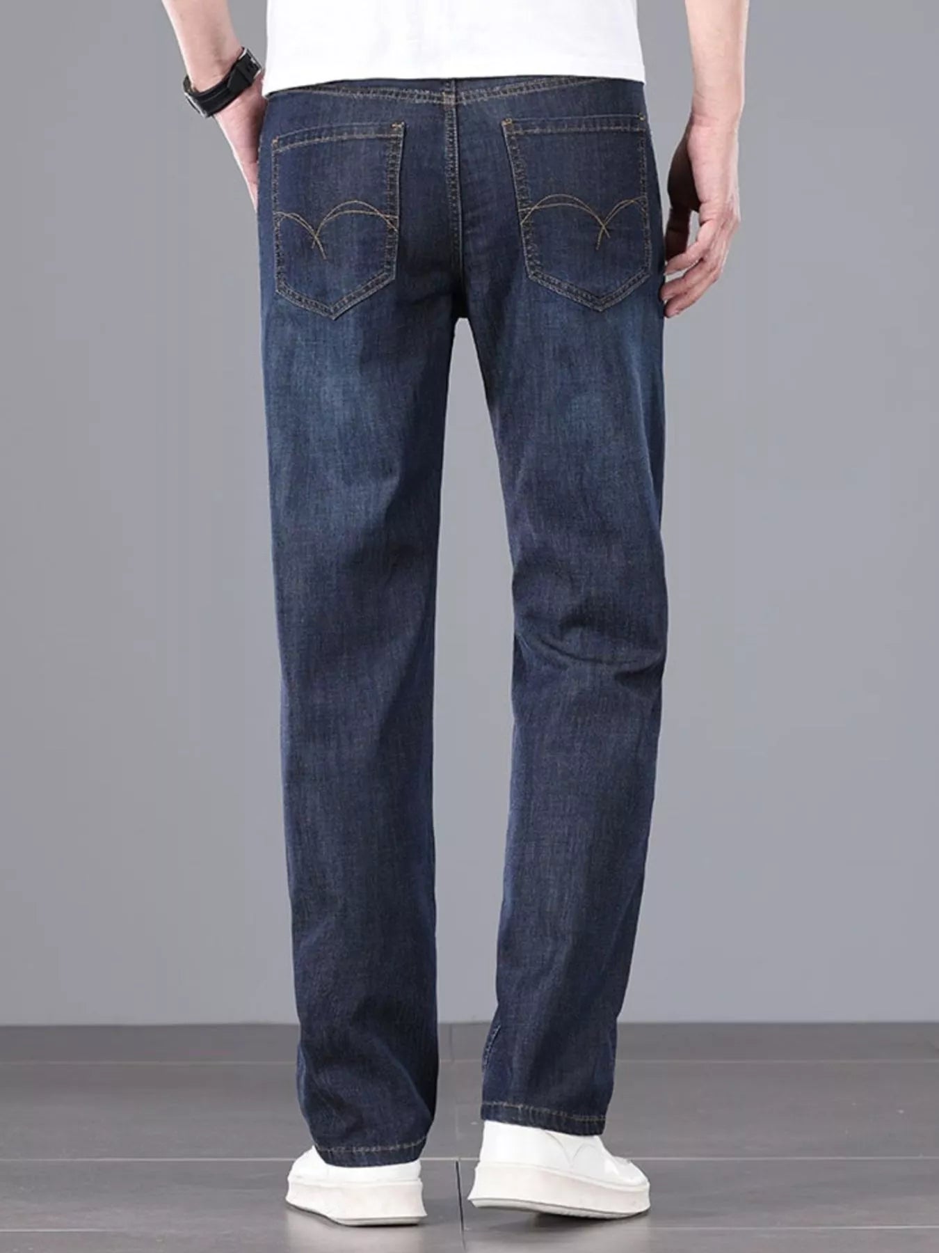 Men's Straight Fit Wash Jeans - cas7m