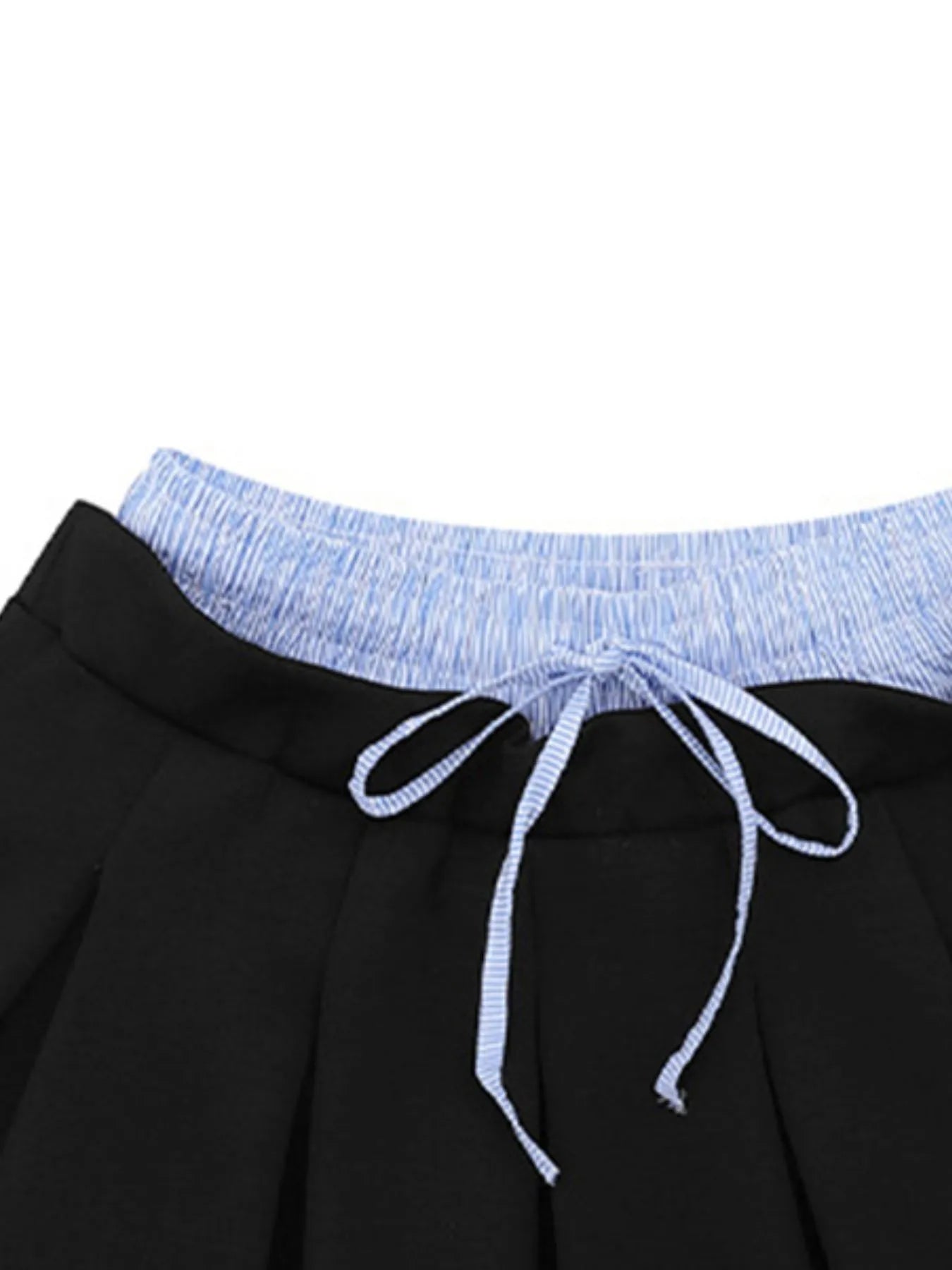 Drawstring Pleated Mini Skirt - cas7m