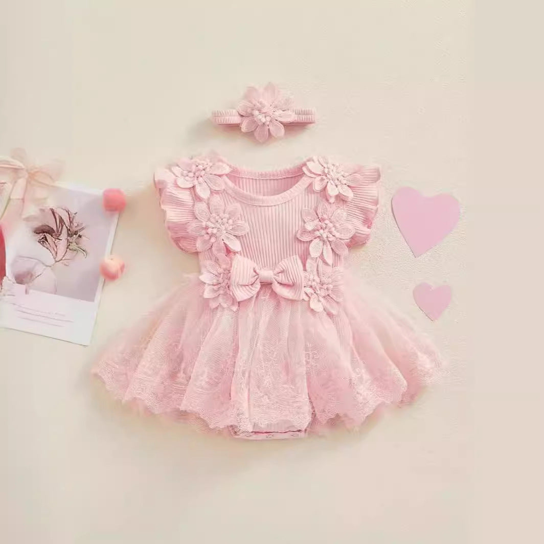 Baby Short Sleeve Romper Dress - cas7m