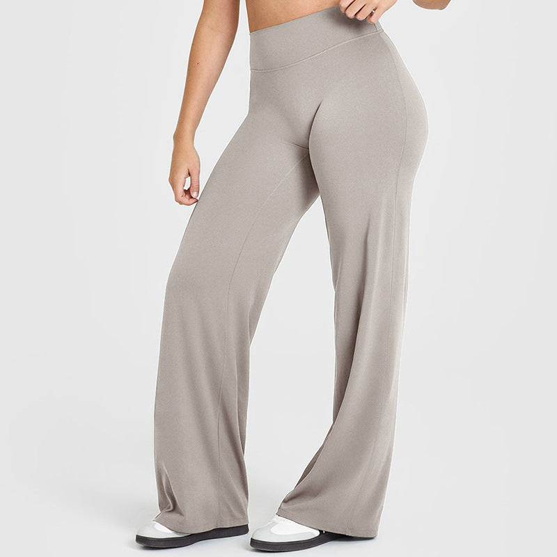 Fashionable Loose Straight-leg Yoga Pants For Women - cas7m