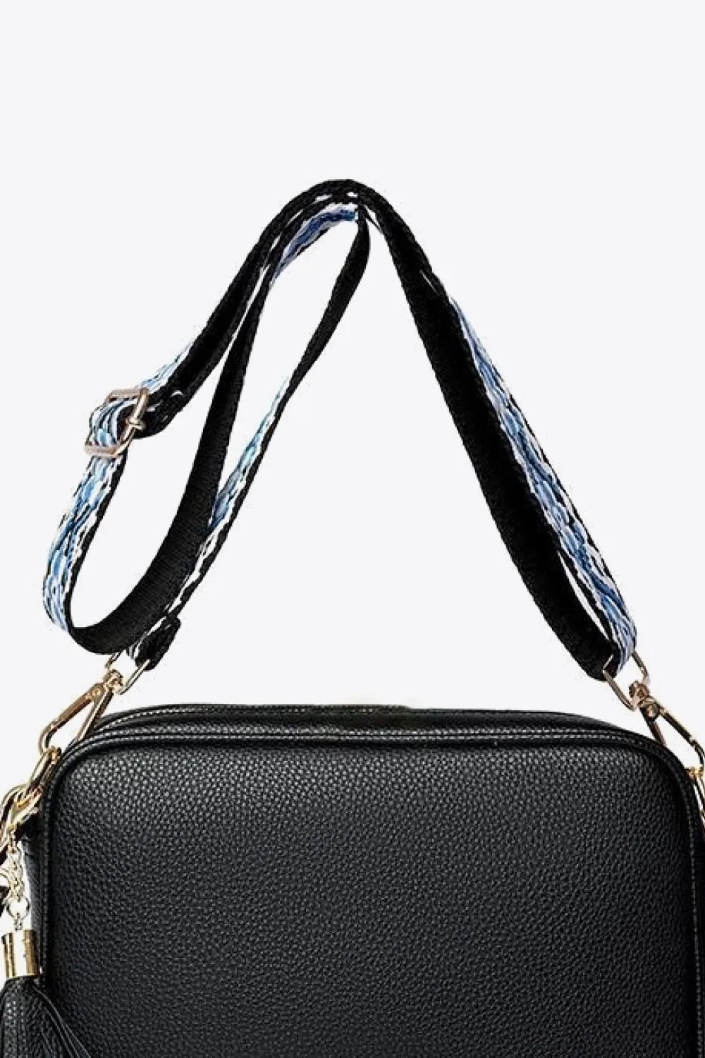 PU Leather Tassel Crossbody Bag - cas7m