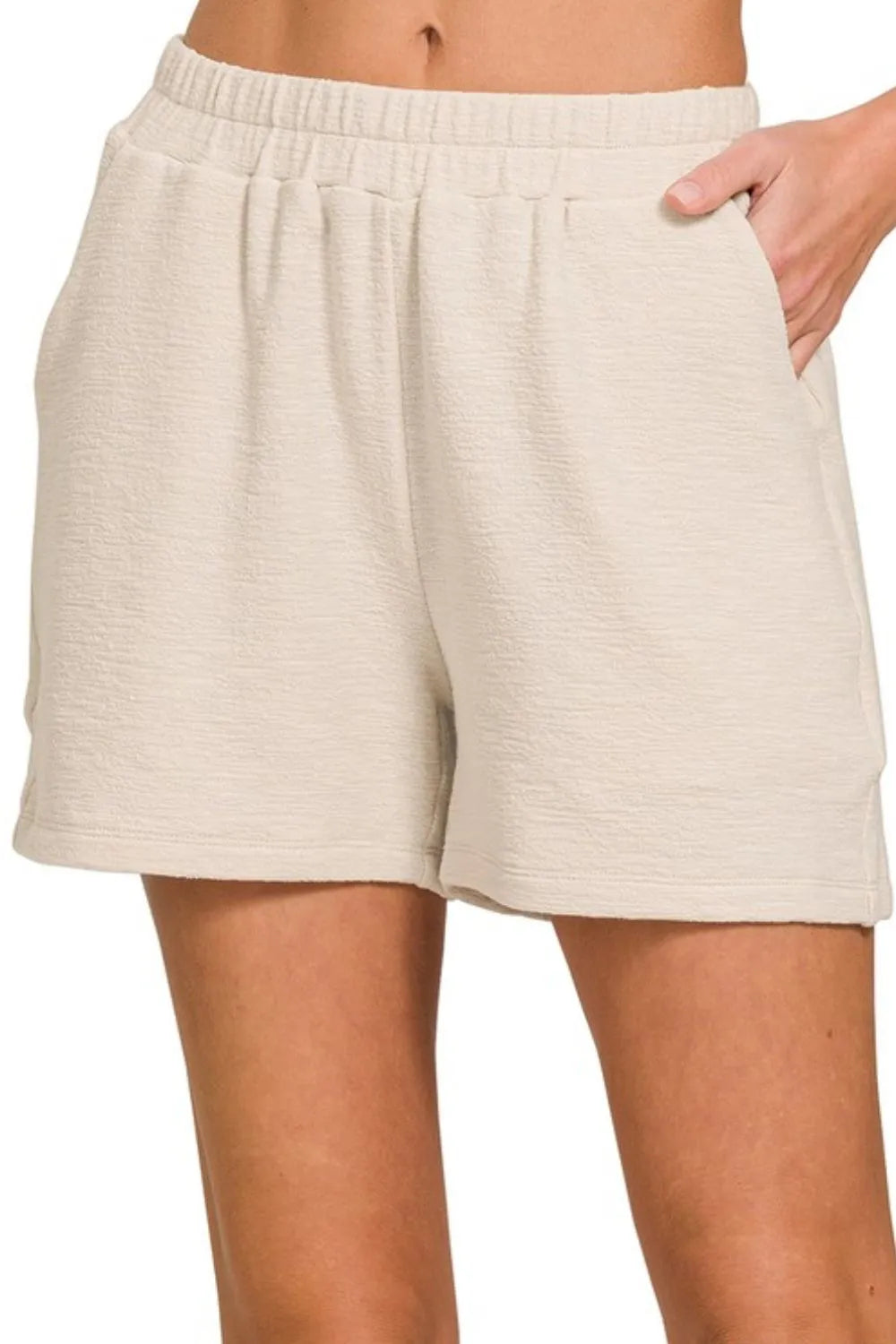 Zenana Cotton Slub Short Pants - cas7m