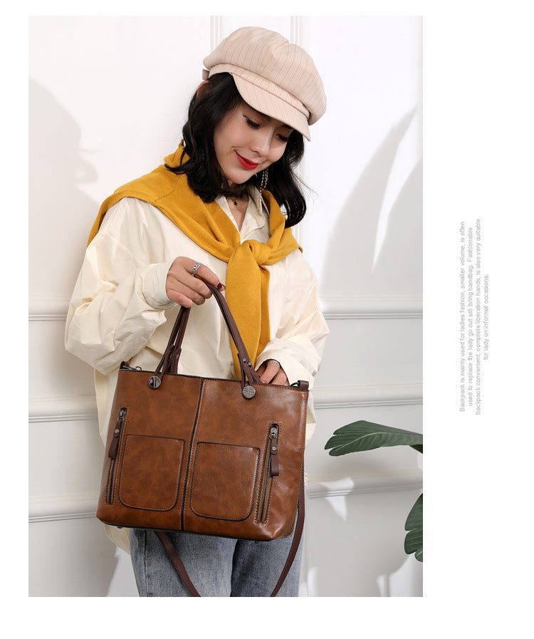 Retro Large-capacity Handbags Simple Crossbody Shoulder Bags For Women - cas7m