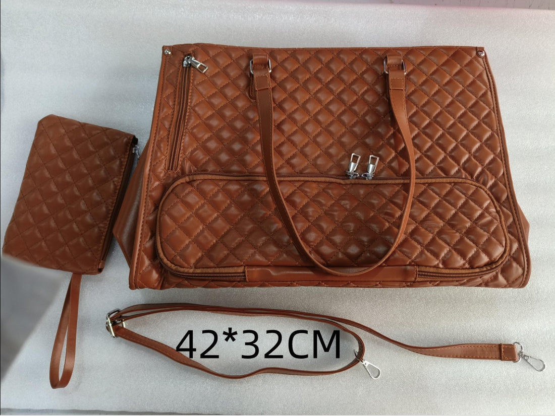 Versatile Quilted 2-in-1 Women's Laptop & Lunch Bag Set - cas7m