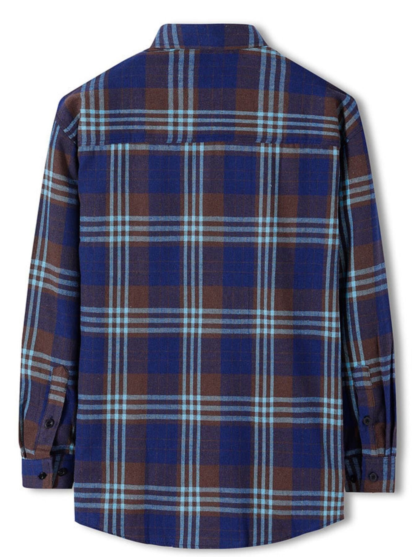 Men's Plus Size Classic Plaid Long Sleeve Shirt - cas7m
