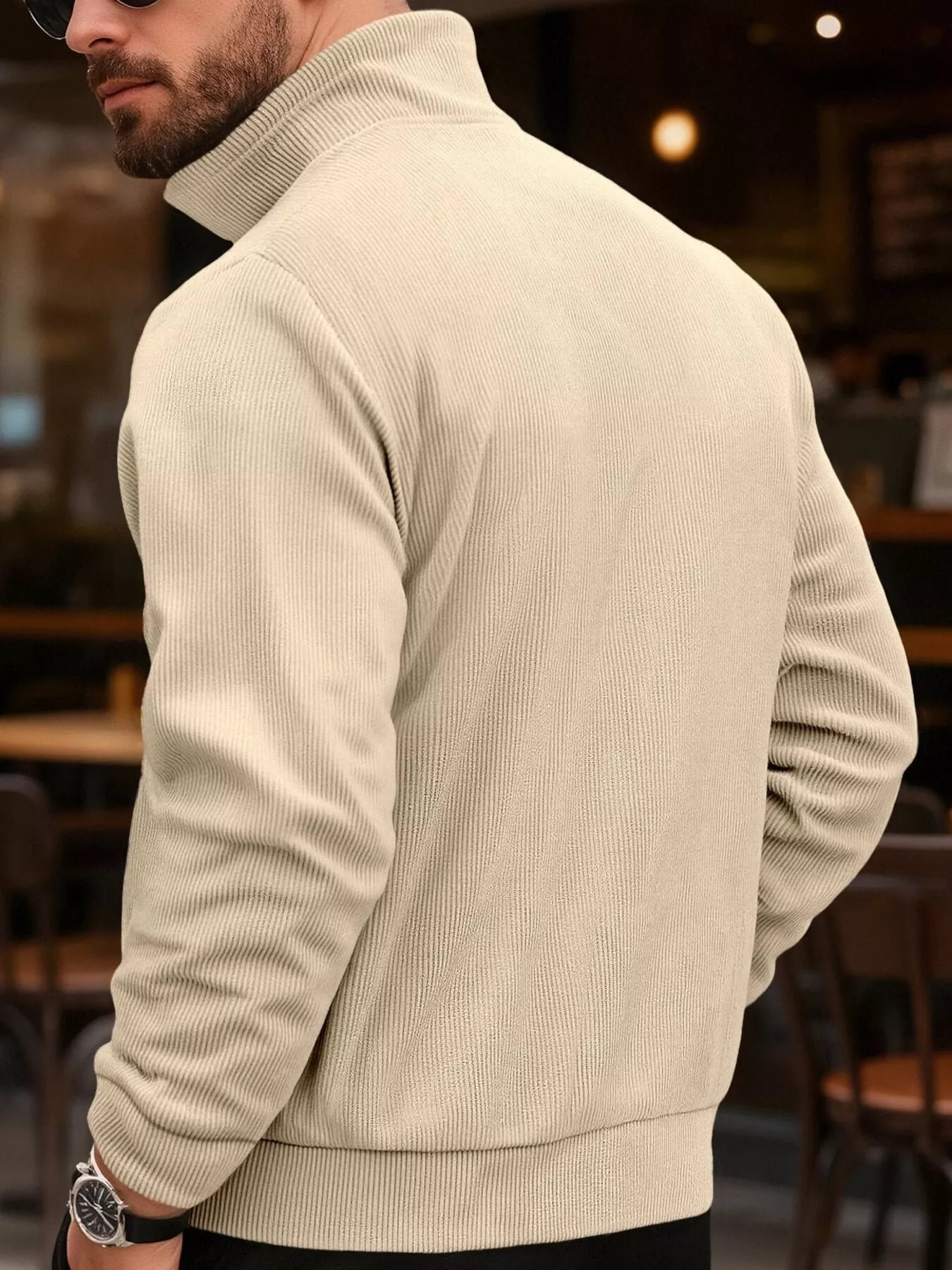 Men's Full Size Casual Corduroy Button-Down Jacket Plus Size - cas7m
