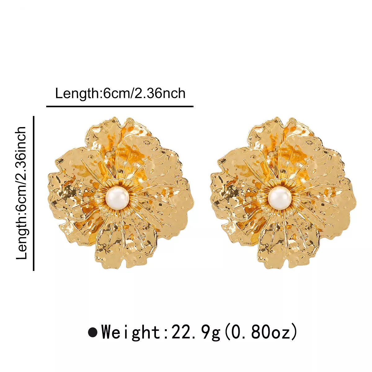 18K Gold-Plated Flower Earrings - cas7m