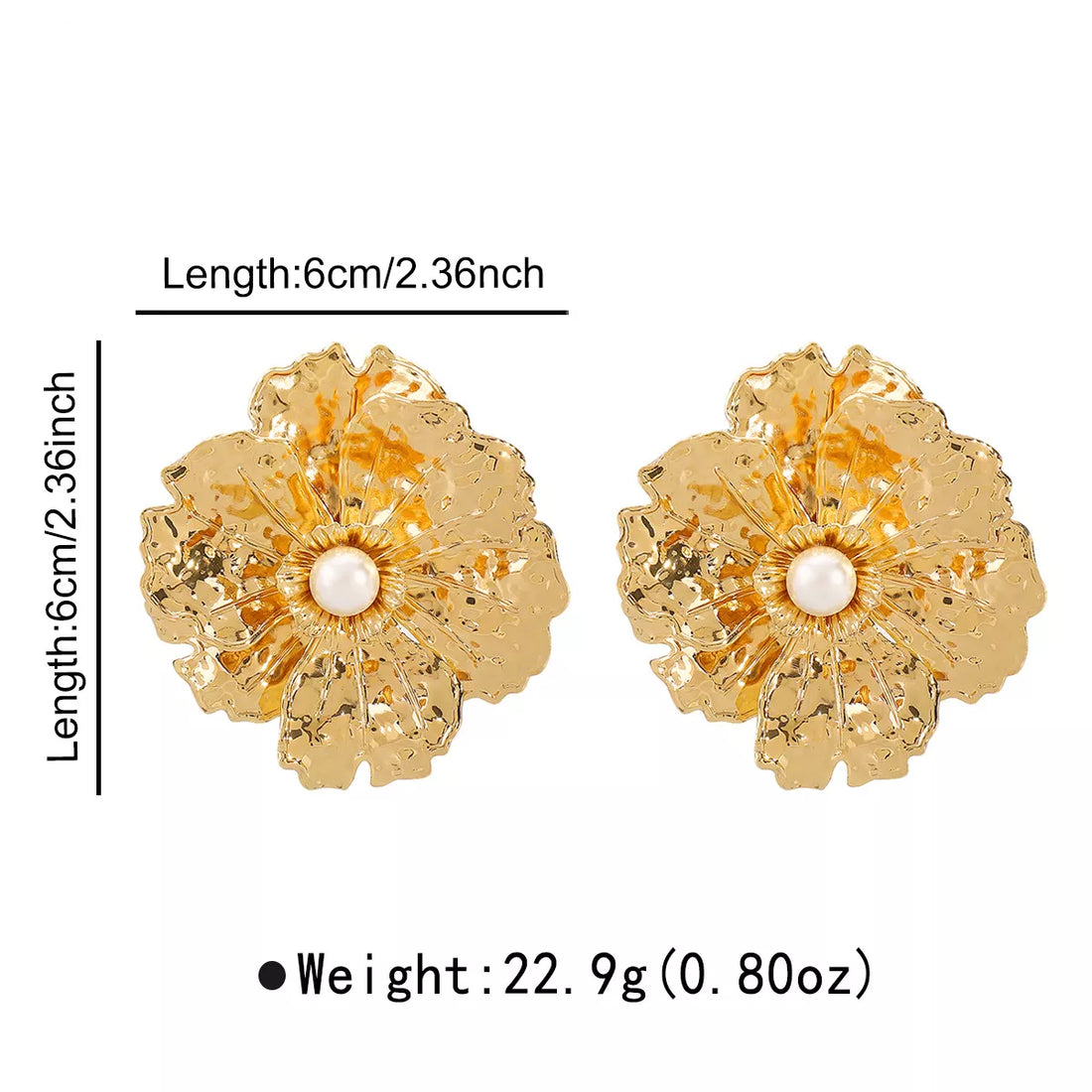 18K Gold-Plated Flower Earrings - cas7m