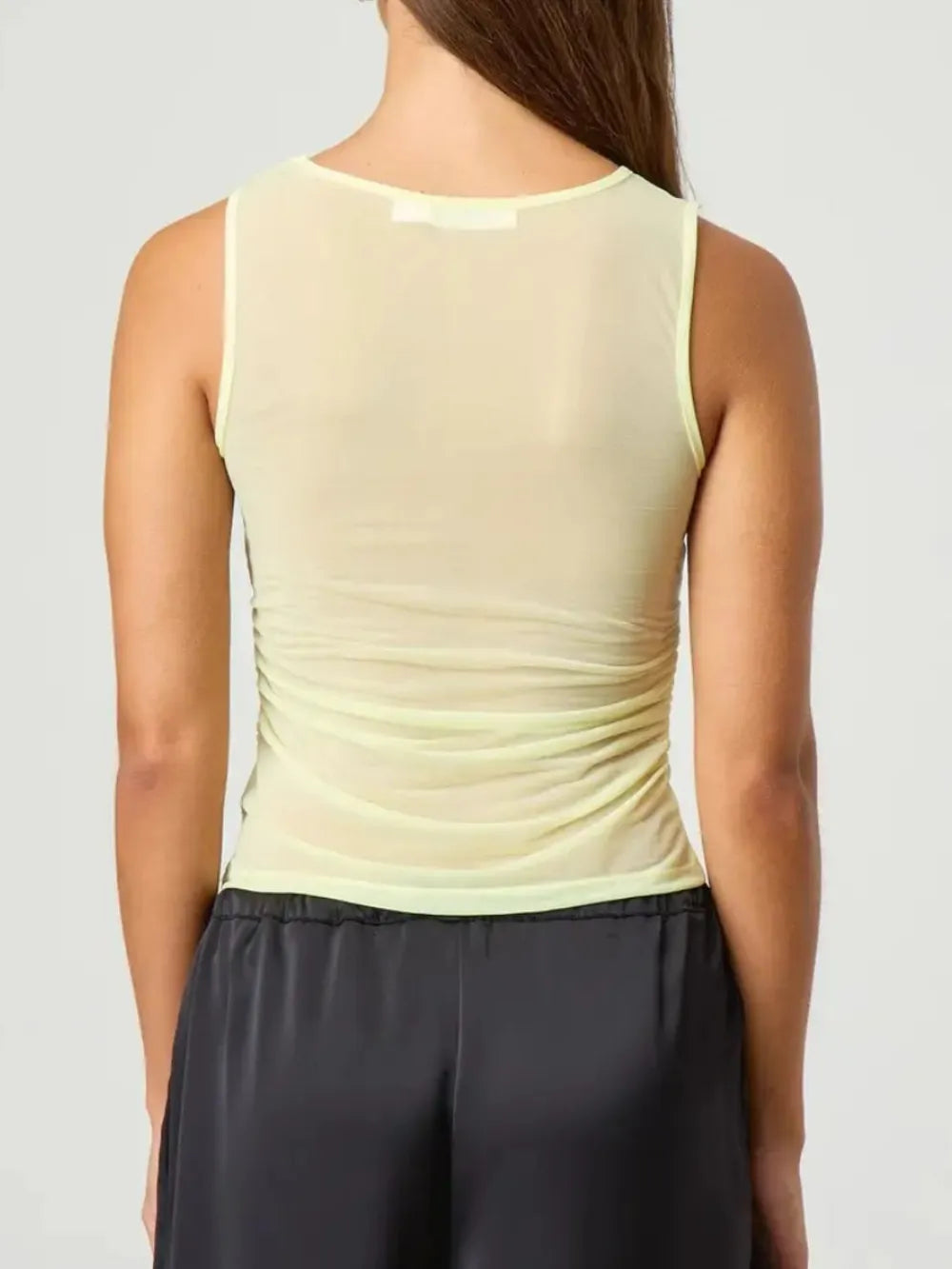 Ruched Round Neck Tank - cas7m