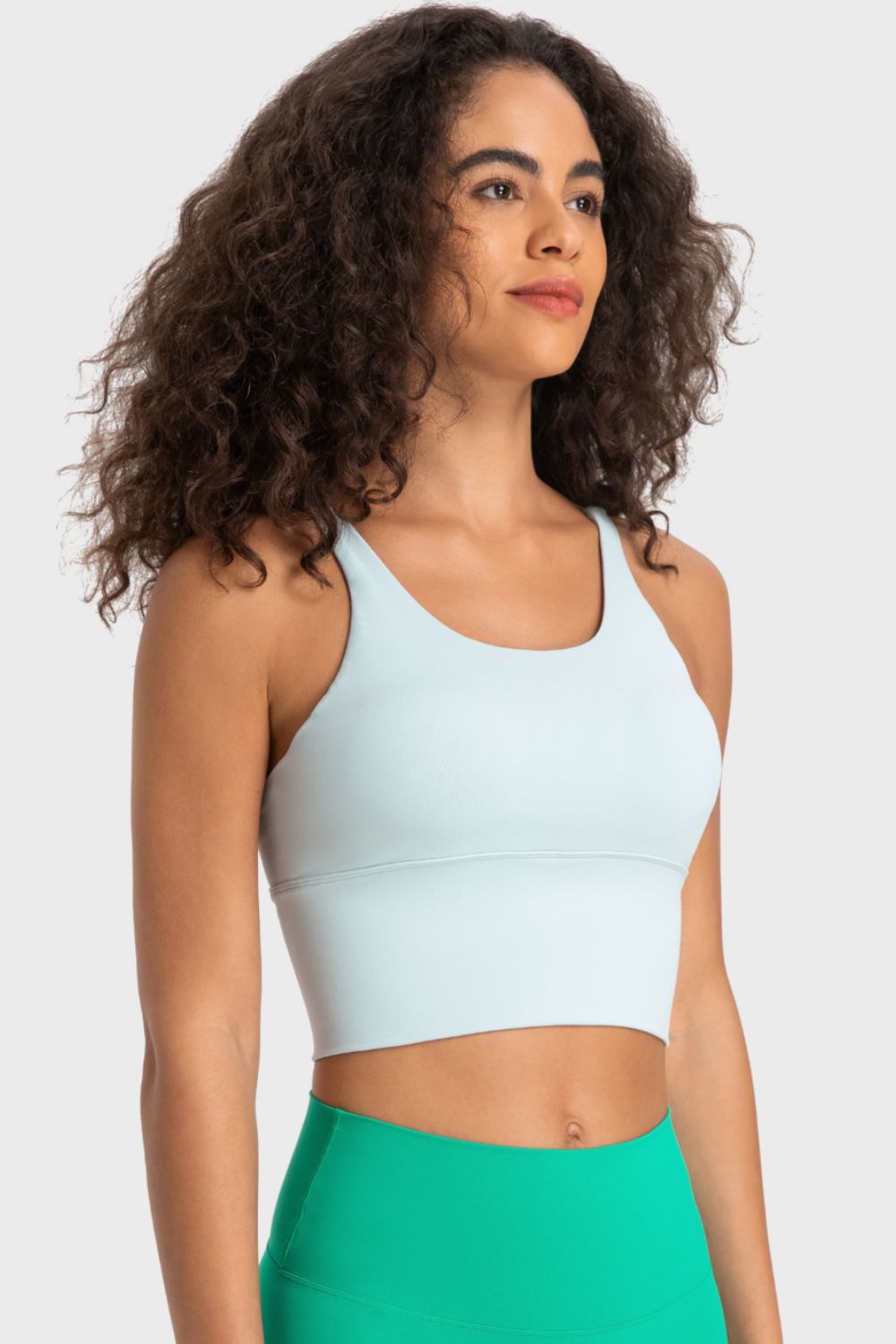 Sporty Yoga Cutout Crisscross Top with Removable Padding - cas7m