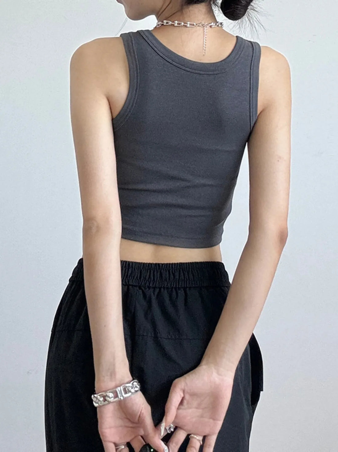 Ribbed Crop Tank Top - cas7m