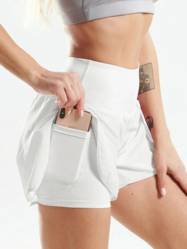 Pocketed High Waist Active Shorts - cas7m