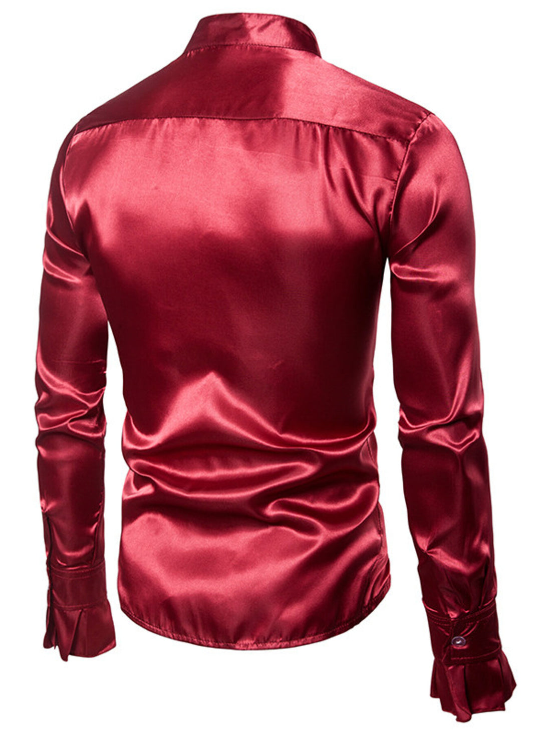 Men's Ruffle Front Long Sleeve Shirt - cas7m