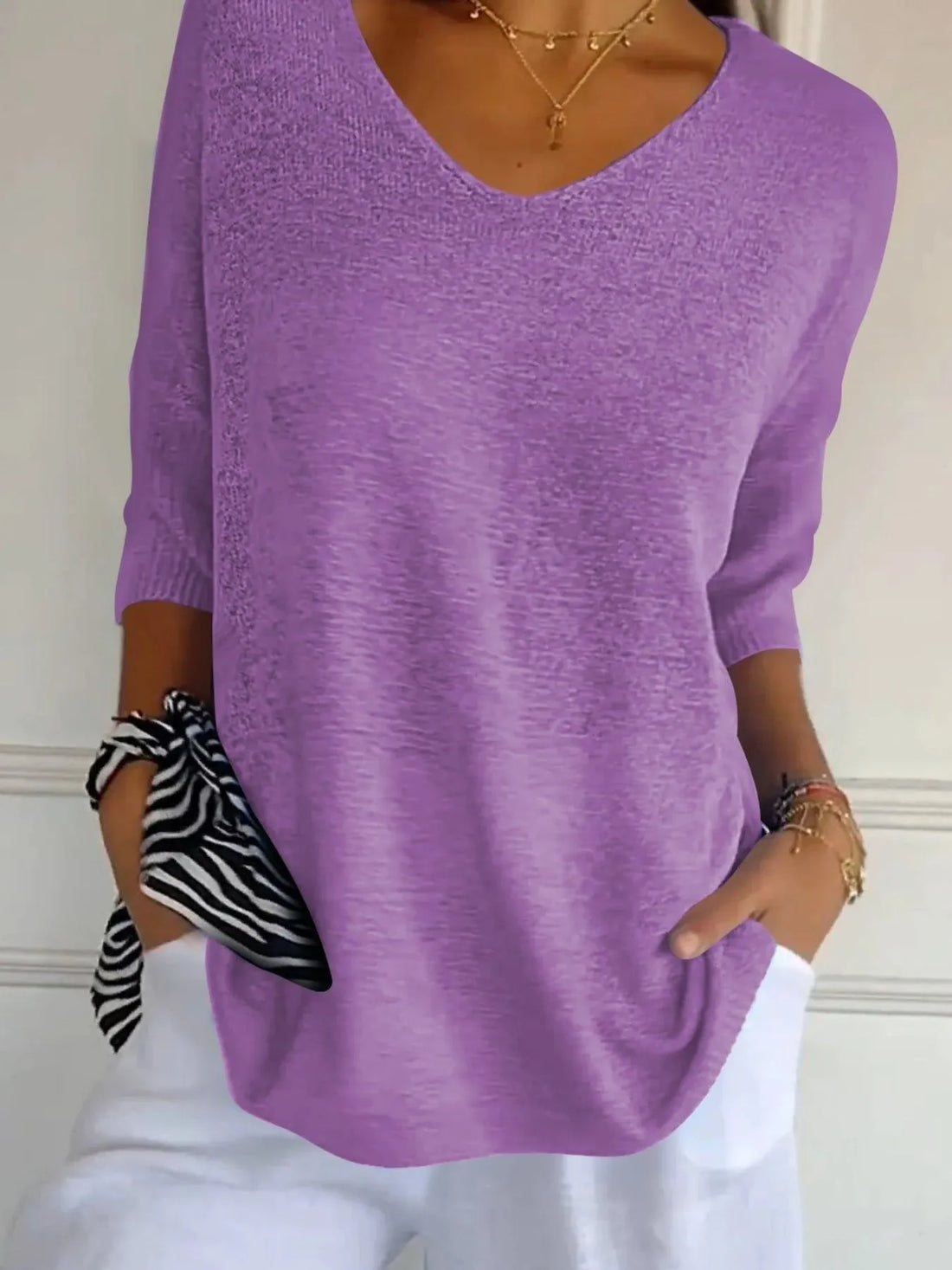 Full Size Relaxed Fit Ribbed Hem Sweater Plus Size - cas7m