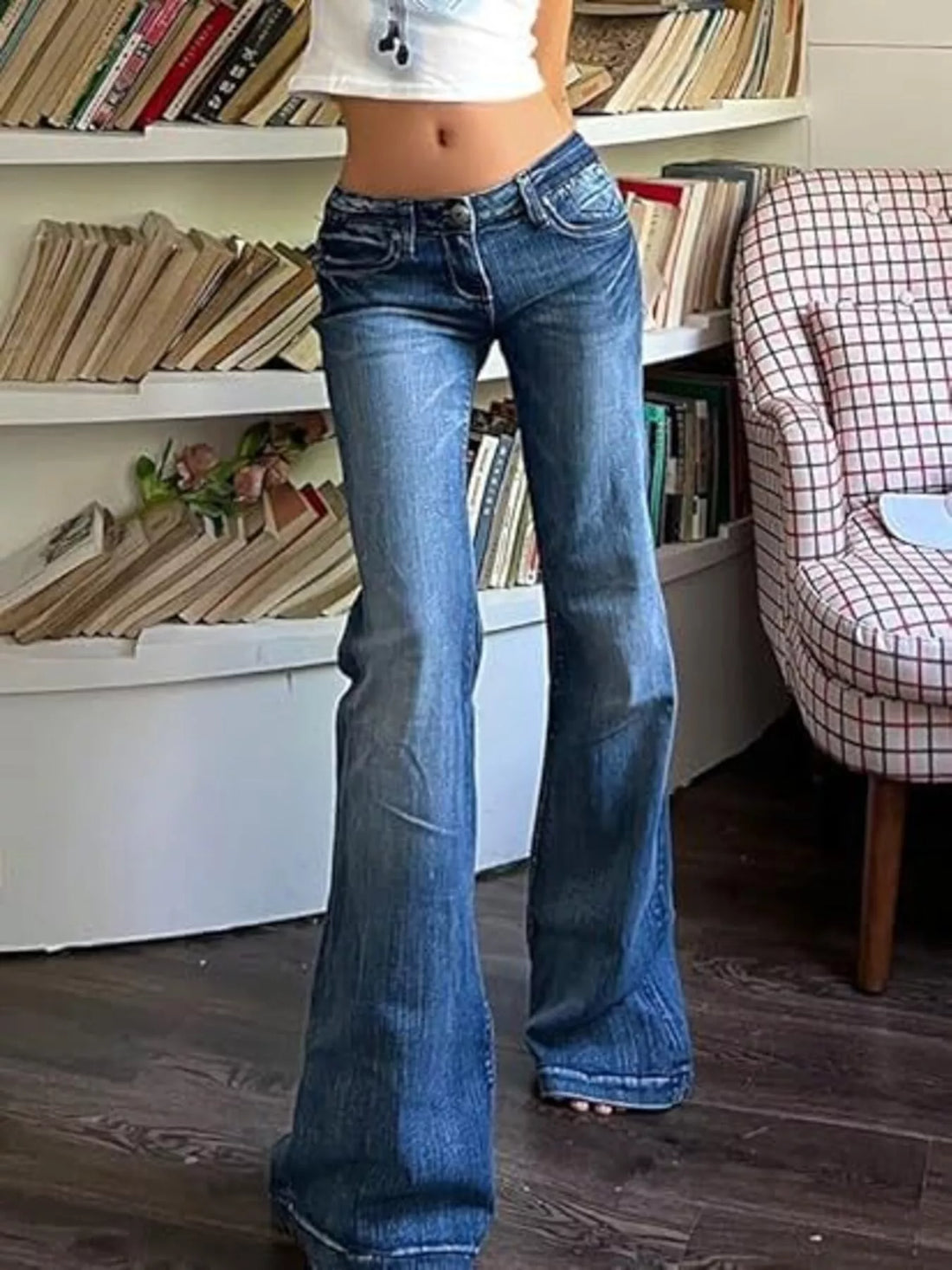 Low Rise Flare Jeans - cas7m