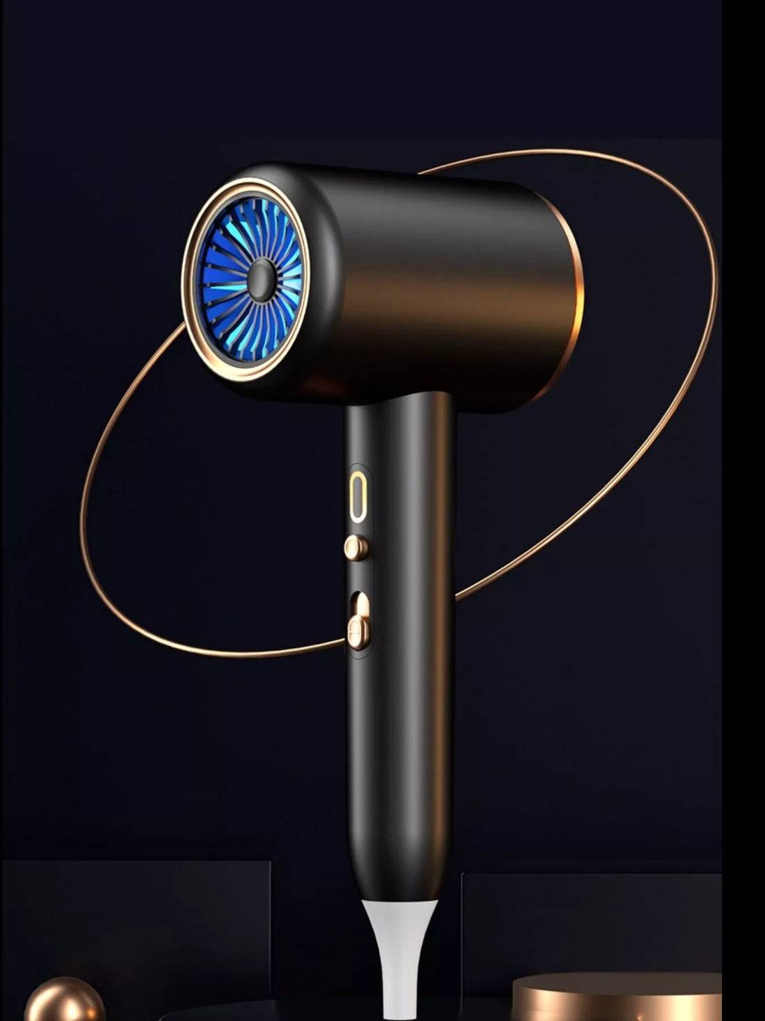 SafeDry BlueLight Hair Dryer: Overheat Protection & Style - cas7m